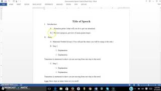 Demonstrative Speech Outline Overview [upl. by Kalk595]