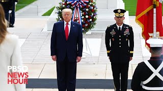 WATCH Trump visits Arlington National Cemetery for Veterans Day observance [upl. by Adnohser68]