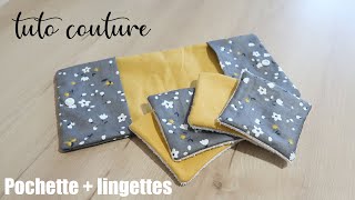 TUTO COUTURE  POCHETTE  COTON LAVABLE  FACILE [upl. by Shutz]