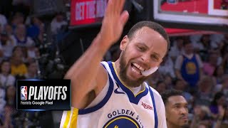 Steph Curry signals to light the beam after eliminating the Kings in Game 7 👀  NBA on ESPN [upl. by Yeliw]