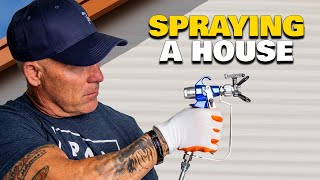 How To Paint A House With An Airless Paint Sprayer [upl. by Yhtrod]