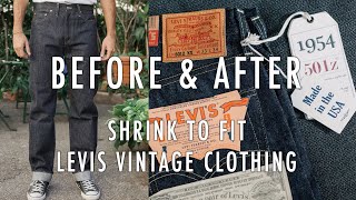 LEVIS VINTAGE CLOTHING 501z 54 Before amp After Shrink To Fit [upl. by Nicolella]