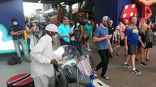 Steel Drum Player Plays 50 Cents quotPIMPquot Song for Crowd  Fremont Street Experience [upl. by Neerbas]