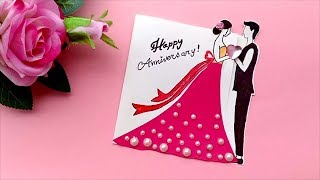 A Beautiful Anniversary card idea  How to make anniversary card at home [upl. by Annaya]