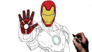 How To Draw Iron Man  Step By Step  Marvel [upl. by Akenaj]