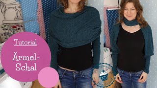 Ärmelschal nähen Tutorial  BoleroSchal  Tragevarianten  Sleeve Scarf  Nähanleitung  mommymade [upl. by Wiburg]