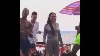 Lindsay Lohans viral dance moves at her Lohan Beach House Mykonos [upl. by Asli]