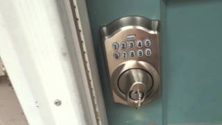 How to Unlock a Schlage Electronic Keypad BE365 Deadbolt Using a Key [upl. by Zsuedat751]