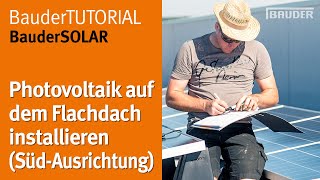 Photovoltaik auf Flachdach montieren  ohne Dachdruchdringung sicher und einfach  BauderSOLAR [upl. by Spearing787]