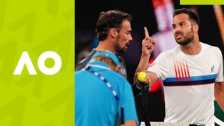 Fognini Celebrates and Caruso Fires Up After Epic TieBreak  Australian Open 2021 [upl. by Mariya652]