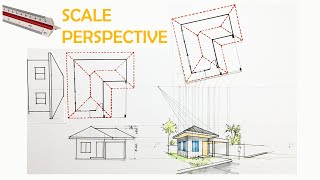 HOW TO DRAW 2 POINT PERSPECTIVE ON SCALE [upl. by Goldner]