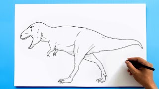 Easy Dinosaur Drawing T Rex  How to Draw a Dinosaur T Rex Drawing [upl. by Agustin]