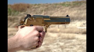 Shooting My Gold Desert Eagle 50 AE [upl. by Nnyrb286]