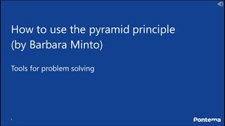 Pyramid principle by Barbara Minto [upl. by Neroled]