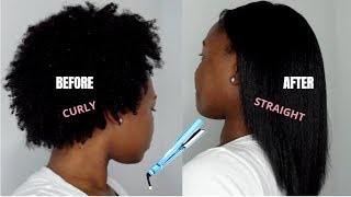 HOW TO STRAIGHTEN 4C NATURAL HAIR [upl. by Ahsinat572]