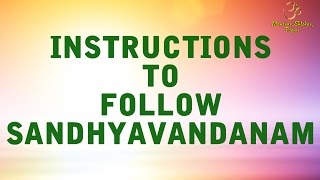 Instructions To Follow Sandhyavandanam  Official Video [upl. by Fernandes]