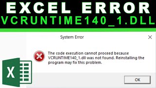 Excel error vcruntime1401dll [upl. by Sola]