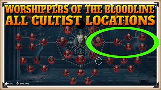 Assassins Creed Odyssey All WORSHIPPERS OF THE BLOODLINE Cultist Locations  Cult Unmasked Trophy [upl. by Acacia557]