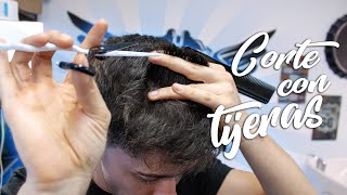 TUTORIAL CORTE SUPERIOR CON TIJERAS EN CASA  Cortártelo tu mismo [upl. by Akemahc]