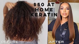 How to Use KERATIN TREATMENT at home to straighten natural hair [upl. by Iam]