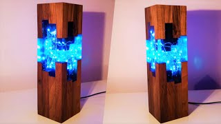 Handmade Blue Epoxy resin Night Lamp  Resin Art [upl. by Gainer531]