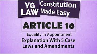 Article 16  Constitution of India [upl. by Hasty712]