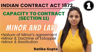 CAPACITY TO CONTRACT  MINOR AND LAW  Section11 Contract Act 1872 Part1 [upl. by Edgard674]