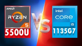 AMD Ryzen 5 5500U vs Intel Core i5 1135G7 🔥🔥🔥 The CPU Battle [upl. by Neetsuj]