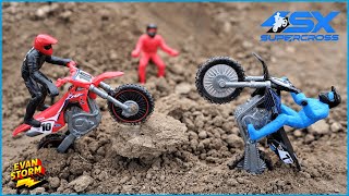 Pretend Play and Unboxing Dirt Bike SX Supercross Motorcycle Toys [upl. by Tuhn]