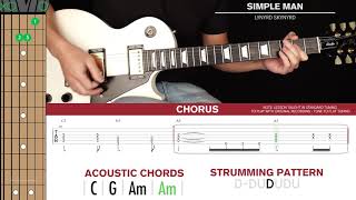 Simple Man Guitar Cover Lynyrd Skynyrd 🎸STANDARD TUNING Tabs  Chords [upl. by Adlay]