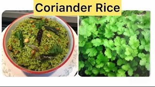 Coriander Rice Kothamalli SadamCilantro Rice Lunch Box Recipe [upl. by Troyes]