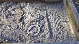 HORSESHOES HOW TO BUILD A HORSESHOE PIT CHEAP [upl. by Avrom]