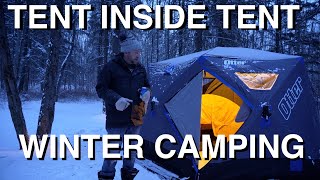 Tent Inside Tent Winter Camping [upl. by Larual]