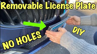 Removable License Plate Bracket DIY  No Hole Drilling [upl. by Esaertal]