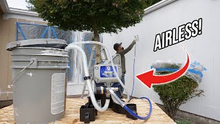 My First Time Using The Graco Airless Paint Sprayer Outside My House  DIY For Beginners [upl. by Anitsej520]