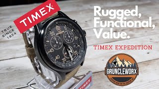 Timex Expedition Chronograph watch  Indiglo [upl. by Akalam]