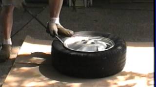 4 car tires dismounted and mounted by hand in 20 minutes [upl. by Buyer]