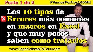 Los 10 tipos de errores comunes en macros en Excel VBA que muy pocos saben Runtime errors  Parte 1 [upl. by Nalyt]