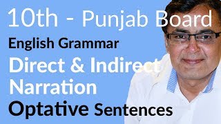 10th Class English Grammar  Direct amp Indirect Narration  Optative Sentences  Class 10 English [upl. by Ranit]