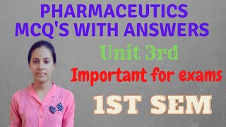 Pharmaceutics 1  MCQ with answers  B Pharmacy 1st semester  Perfect pharmacy [upl. by Aiuqet]