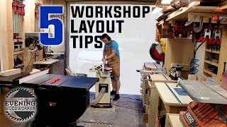 Workshop Design  5 Keys to a Small Shop Layout  Evening Woodworker [upl. by Etessil]