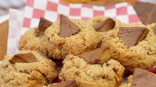 Cookies américains au beurre de cacahuètes peanut butter cookies  subtitled [upl. by Erfert799]