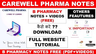 HOW TO DOWNLOAD B PHARMACY NOTES  FREE  CAREWELL PHARMA NOTES  PDF  VIDEO  WEBSITE TUTORIAL [upl. by Mauve906]