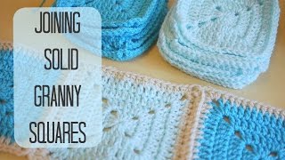 CROCHET How to join solid granny squares  Bella Coco [upl. by Halonna]