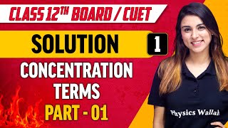 Solutions 01  Concentration Terms  Class 12thCUET [upl. by Akemal]