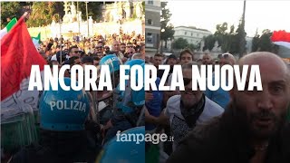 Roma Forza Nuova ancora in piazza contro il Green Pass scontri con la polizia [upl. by Sined316]