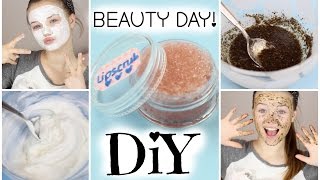 DIY BEAUTY DAY  Lipscrub Facepeeling amp Facemask [upl. by Nilyram905]