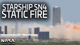 Full Replay Starship SN4 suffers major anomaly after static fire in Boca Chica [upl. by Airel]