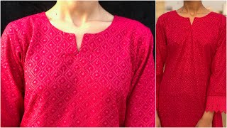 Beautiful Neck Design Cutting and Stitching  Kurti Front Neck Design  Creative Piping Neck Design [upl. by Torrin]