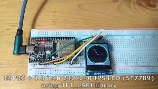 ESP32  13 inch 240x240 IPS LCD ST7789 SPI interface using TFTeSPI library [upl. by Cyna]